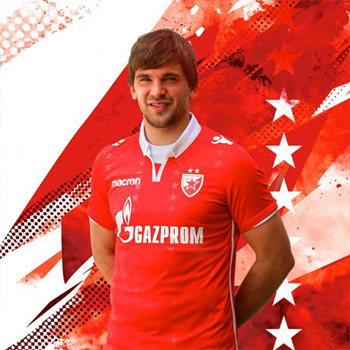 Macron red FC Red Star jersey 2018/19 with print-1