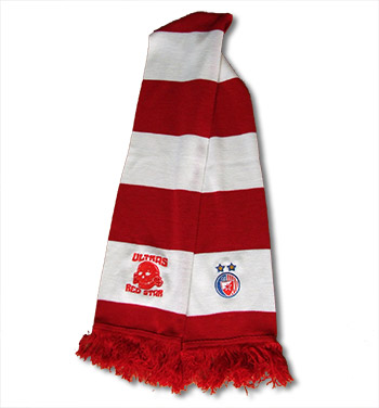 Red-white bar scarf 'ULTRAS'