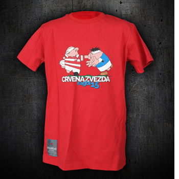 Kids Red Star rugby Serbia tshirt - red