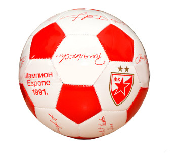 Red Star football with signatures