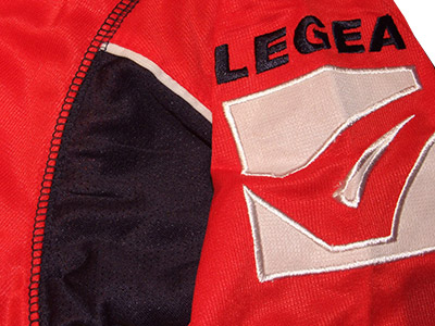 Црвено-тегет комплет дрес и шорц Легеа-2
