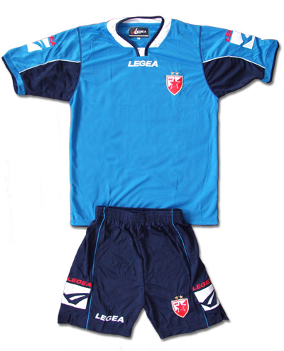 Blue-navy kit jersey and shorts Legea