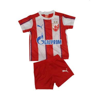 Baby Puma kit red-white jersey and shorts