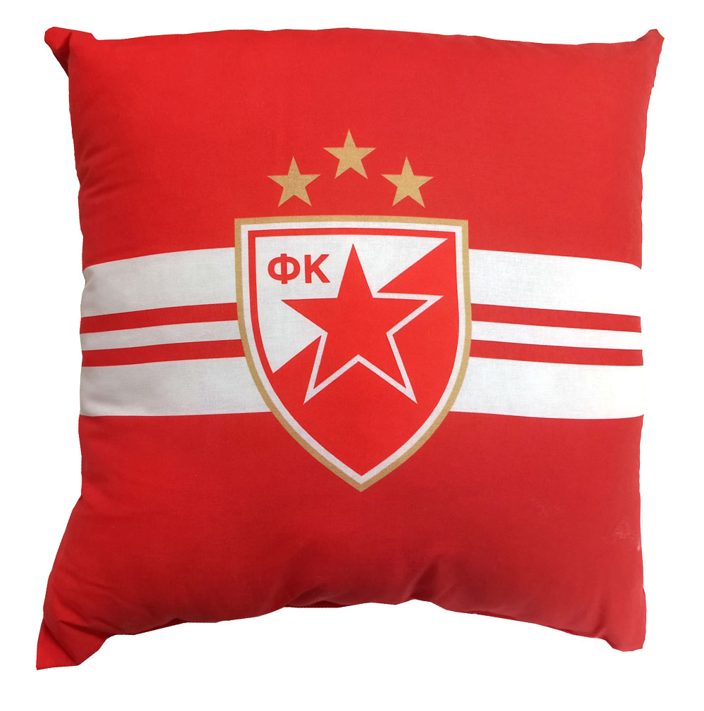 Pillow Red Star 22/23 - red with white stripes