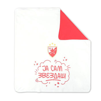 Baby blanket Red Star - white