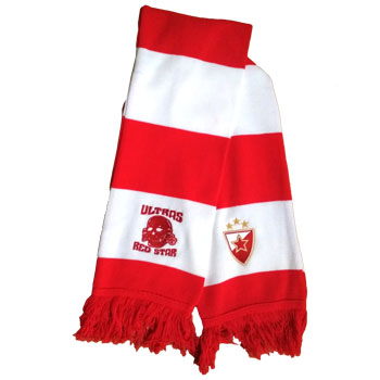Red-white bar scarf 