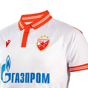 Beli dres Crvene zvezde za 2022/2023 sa štampom, Macron-3