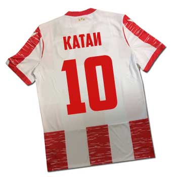 Macron kids red white FC Red Star jersey 2020/2021 with personalization