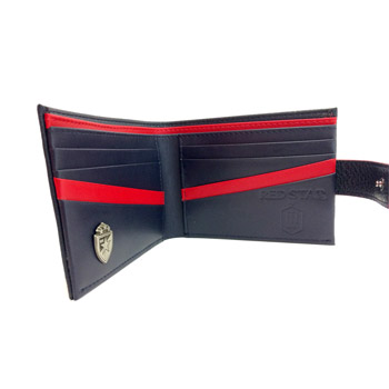 Red Star leather wallet with red stripe-1