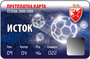Карта ФК Црвена Звезда за сезону 2008/2009 - исток