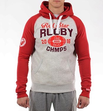 Red Star rugby club red-grey hoodie