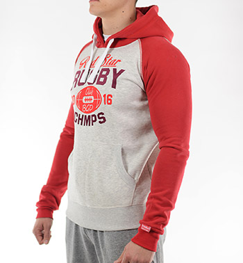 Red Star rugby club red-grey hoodie-3