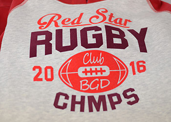 Red Star rugby club red-grey hoodie-4