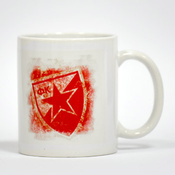 Fluorescent coffee cup Red Star emblem - contour Fluorescent coffee cup Red Star emblem - contour