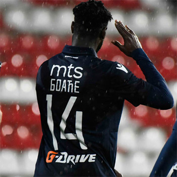 Macron navy FC Red Star jersey 2017/18 with print