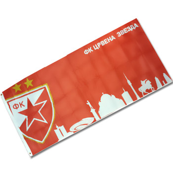 FK CRVENA ZVEZDA ZASTAVICA KAPITENSKA ZA KOLA, 18x15cm, poliester,  Serbianshop