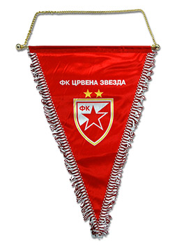 FK CRVENA ZVEZDA ZASTAVICA KAPITENSKA ZA KOLA, 18x15cm, poliester,  Serbianshop