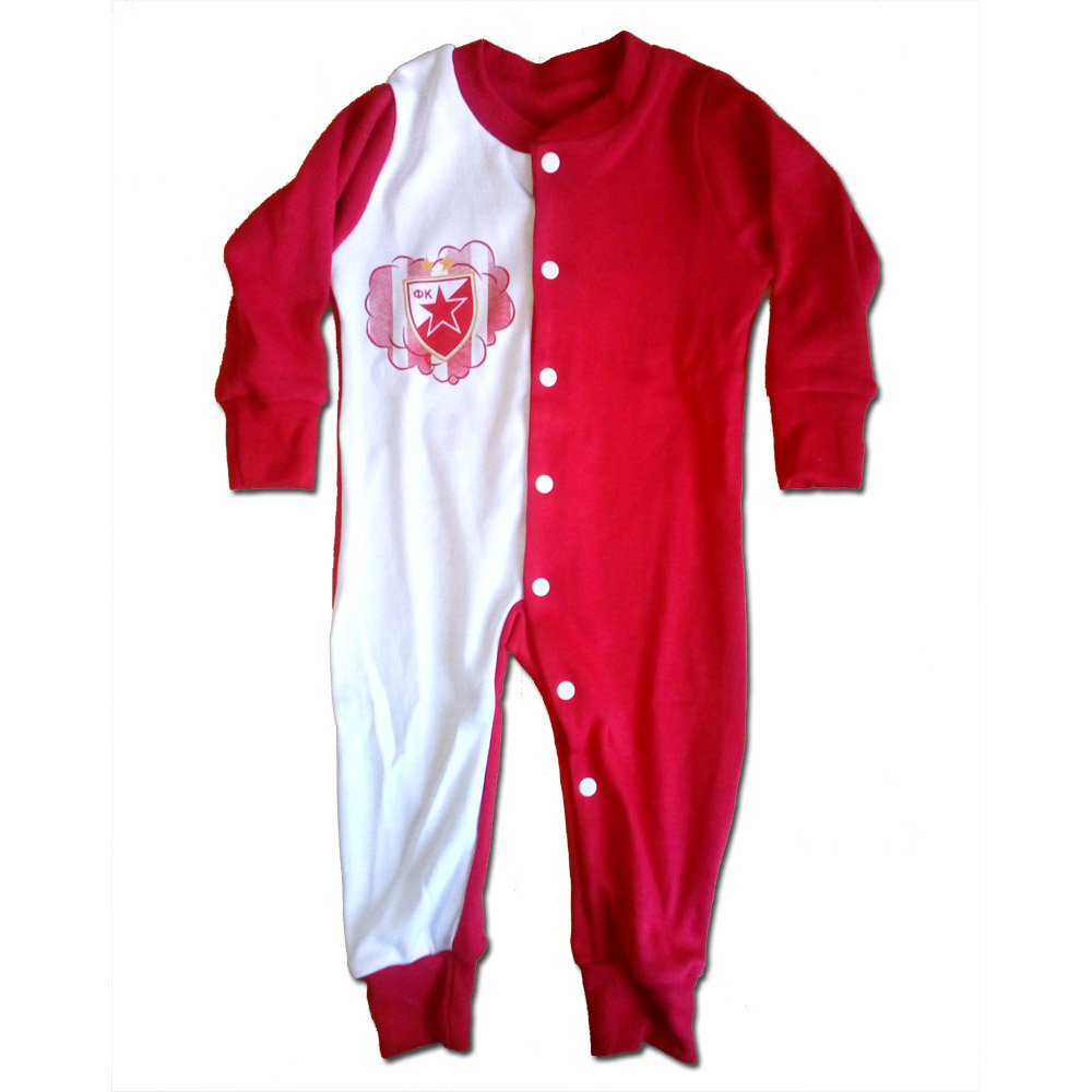 Red-white baby overall