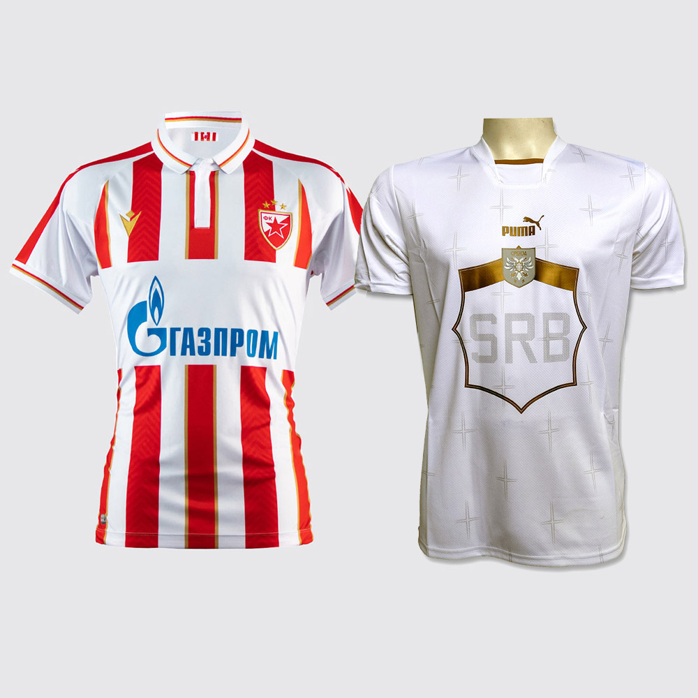 Red Star - Serbia kit I: red white Red Star jersey and white Serbia jersey