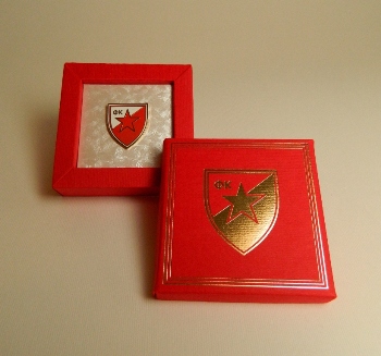 Red Star pin in box